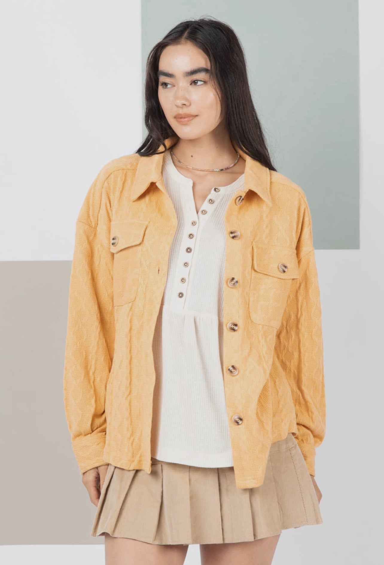 Nala Cable Knit Casual Shacket J&R Fashions